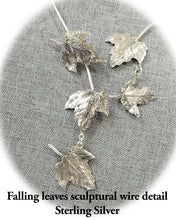 Load image into Gallery viewer, Sterling Silver falling leaves sculptural neckwire
