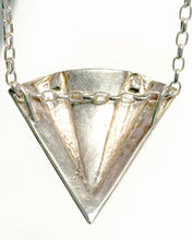 Load image into Gallery viewer, Sterling Silver and Brazilian Amethyst Art Deco style V pendant
