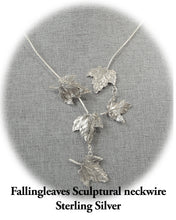Load image into Gallery viewer, Sterling Silver falling leaves sculptural neckwire
